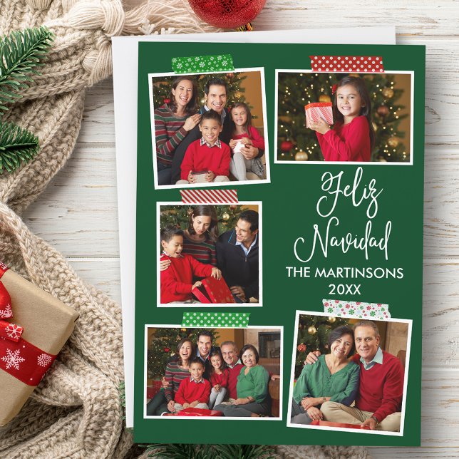 Diversión caligrafía Feliz Feliz Navidad Cinta de  (Customize to add text to back of card.)