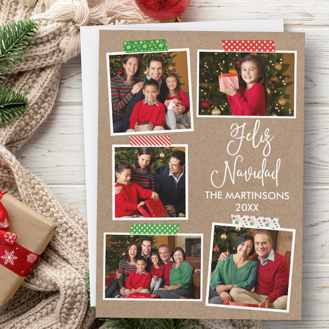 Diversión caligrafía Kraft Feliz Navidad Craft (Customize to add text to back of card.)