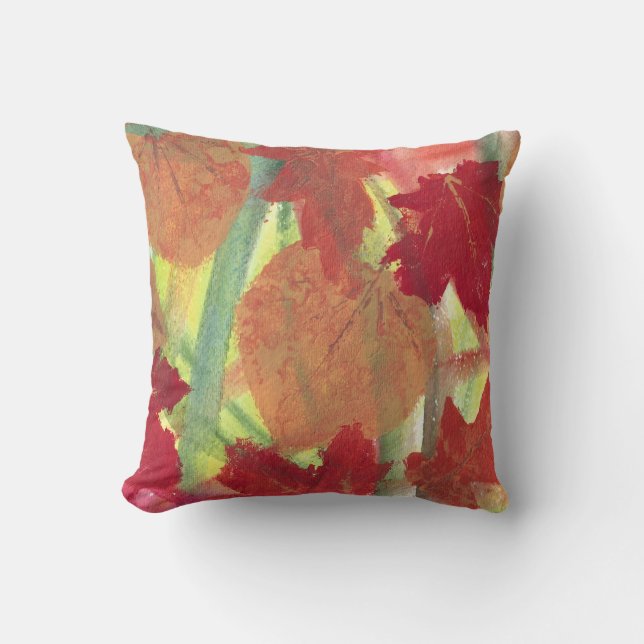 Diversión colorida con almohadas de hojas otoñales (Anverso)