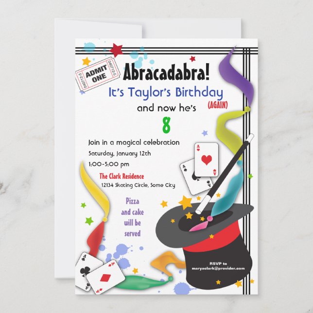 Diversión colorida del chapoteo con la invitación (Anverso)