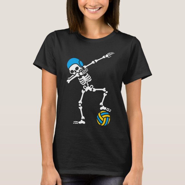 Diversión Dab dabbing skeleton Agua polo Halloween (Anverso)