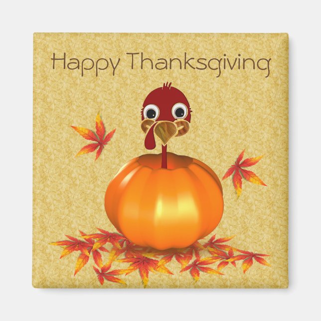 Diversión de Gracias Turquía en calabaza - imán (Frente)