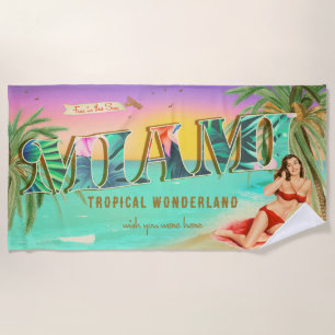 Diversión de Miami en la toalla de sol