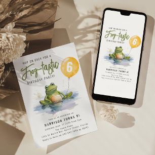 Diversión de rana-tástica Invitación a la fiesta d