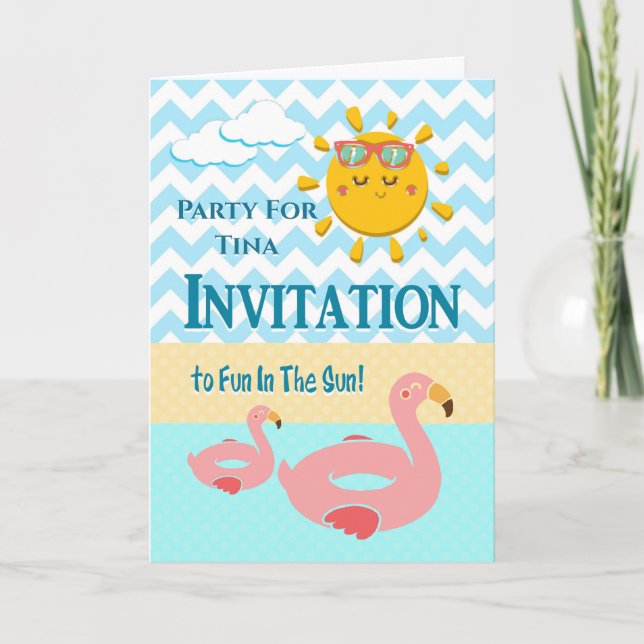 Diversión De Verano En La Invitación Del Sol (Anverso)