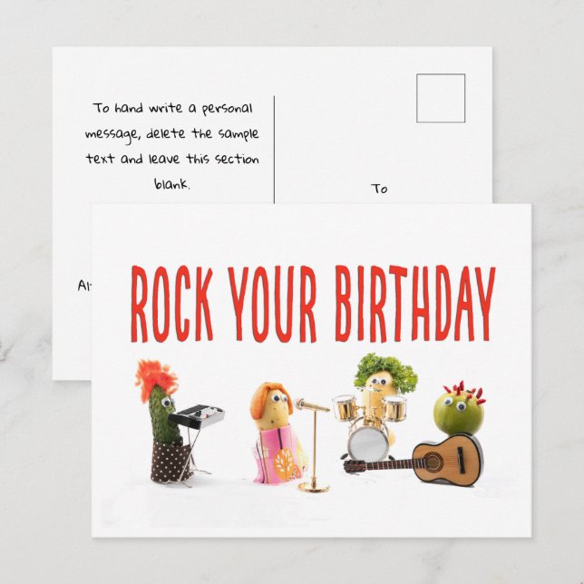 Diversión divertida y única postal de cumpleaños p (Anverso / Reverso)