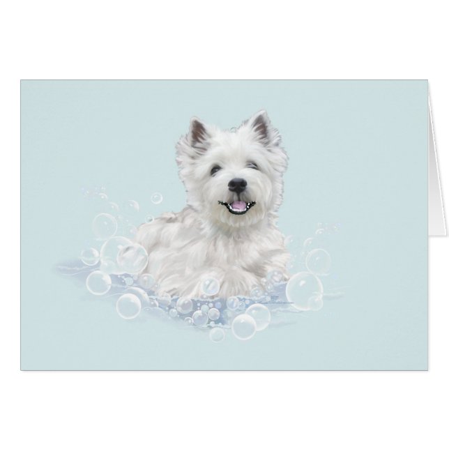 Diversión en el baño para Westie (Anverso (Horizontal))