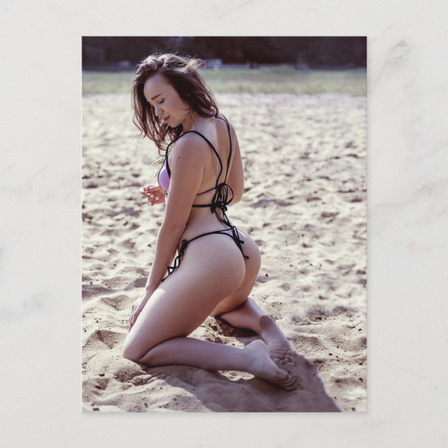 ¡Diversión en la arena! Postal fotográfica (Anverso)