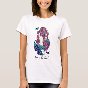 Diversión en la camiseta de la sirena del sol