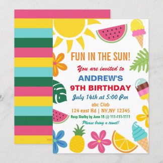 Diversión en la invitación a la fiesta de cumpleañ
