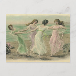 Diversión en la postal de Beach Vintage