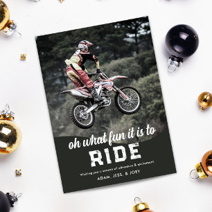 Diversión en motocrós para montar foto de Navidad