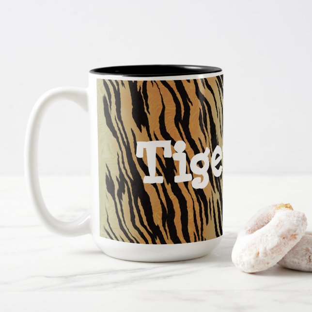 Diversión Exótico Tigre cercar la taza (Con donut)