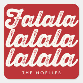 Diversión Falalalala Letra Negrita en Sello Rojo d