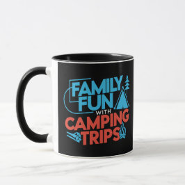 Diversión familiar con viajes de camping, taza neg