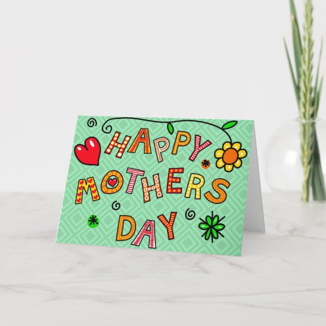 Diversión feliz tarjeta del día de la madre (Anverso)