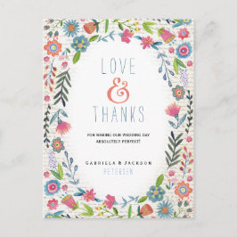 Diversión Floral de Boda | Tarjeta de agradecimien