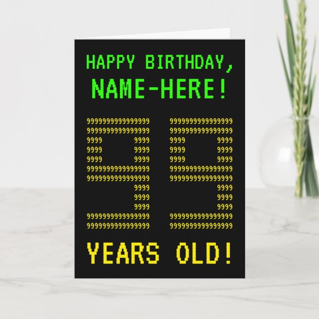 Diversión, Friki, Empollón "¡99 AÑOS!" Tarjeta de  (Anverso)
