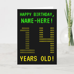 Diversión, Geeky, Nerdy "14 AÑOS DE EDAD!" Tarjeta