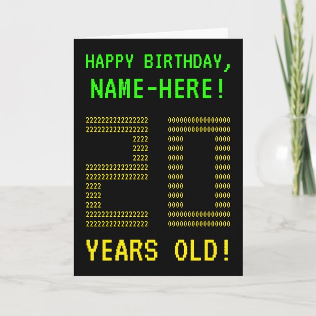 Diversión, Geeky, Nerdy "20 AÑOS DE EDAD!" Tarjeta (Anverso)
