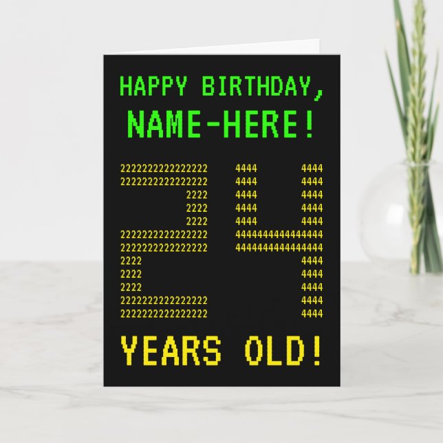 Diversión, Geeky, Nerdy "24 AÑOS DE EDAD!" Tarjeta (Anverso)