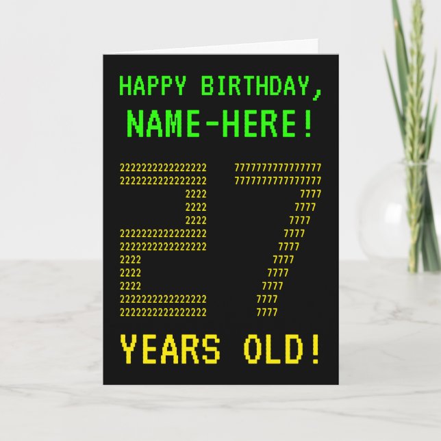 Diversión, Geeky, Nerdy "27 AÑOS DE EDAD!" Tarjeta (Anverso)
