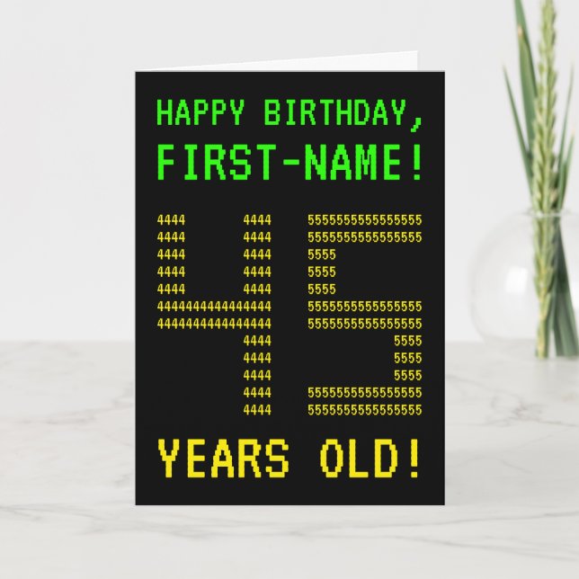 Diversión, Geeky, Nerdy "45 AÑOS DE EDAD!" Tarjeta (Anverso)
