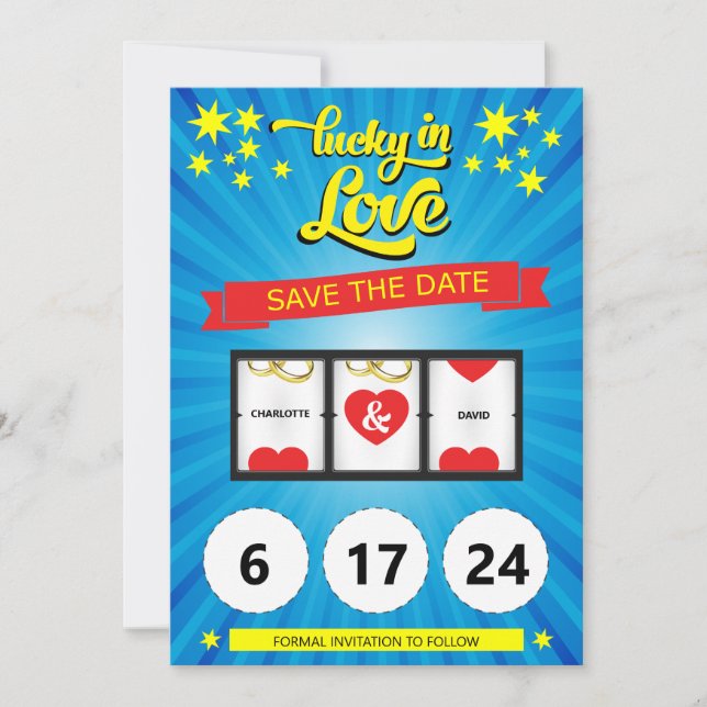 Diversión guardar la fecha anuncio de boda (Anverso)