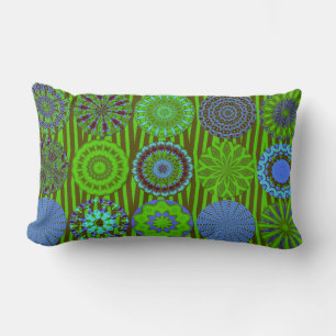 Diversión Kaleidoscope, almohada lumbar azul-verde