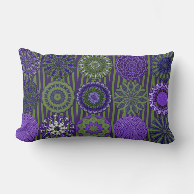Diversión Kaleidoscope, almohada lumbar morado ver (Anverso)