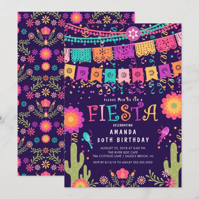 Diversión moderna Fiesta Invitación a la fiesta de (Anverso / Reverso)