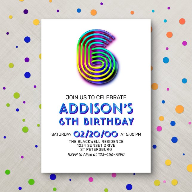 Diversión moderna Invitación de cumpleaños 6 (Subido por el creador)