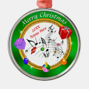Diversión Música Personalizada Nota Ornamentos de 