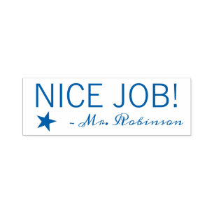 Diversión "NICE JOB!" + Nombre del tutor Sello de 