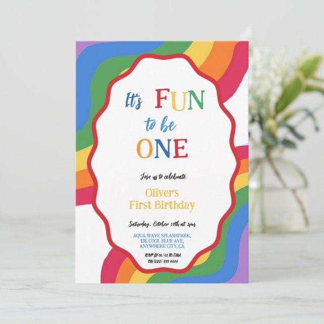 Diversión para ser una invitación de cumpleaños co (Anverso de pie)