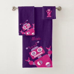 Diversión personalizada robot rosado púrpura de
