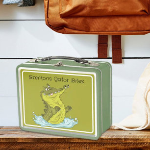 Diversión, personalizado Gator niños Lunchbox