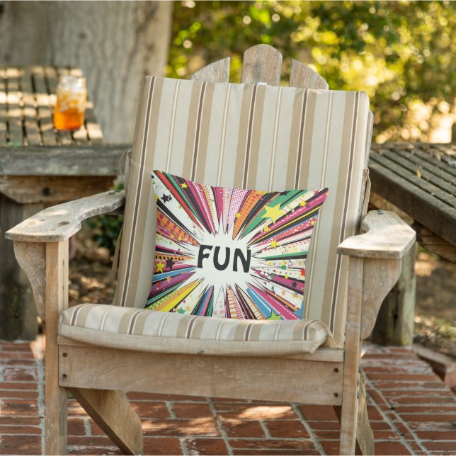 Diversión radiante" Cojín decorativo al aire libre (Silla)