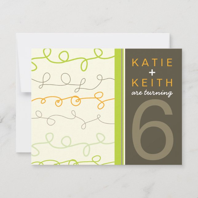 Diversión retro grita invitaciones de cumpleaños a (Anverso)