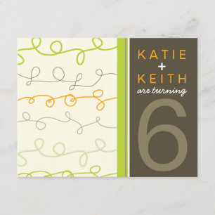 Diversión retro grita invitaciones de cumpleaños a