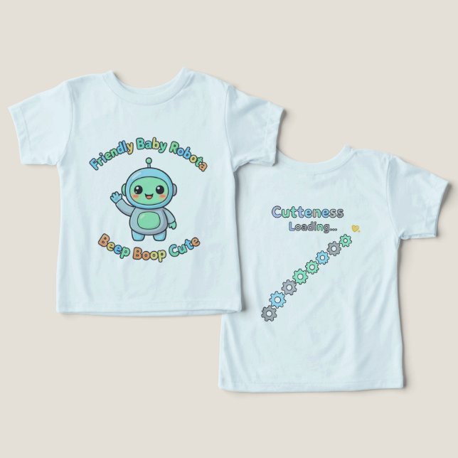 Diversión Robot Niños Modernos (Diseño Anverso y Reverso)
