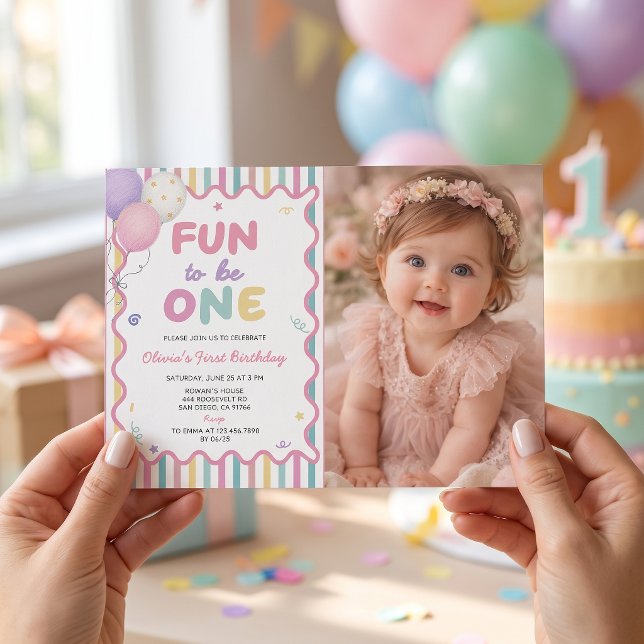 Diversión ser una niña Invitación cumpleaños 1 Fot (Subido por el creador)
