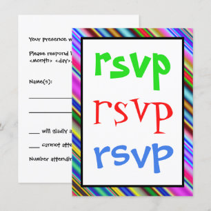 Diversión, tarjeta emocionante del "rsvp"
