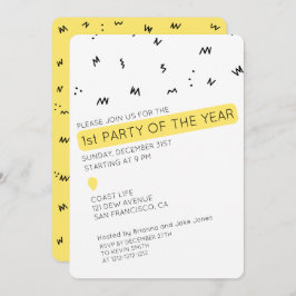 Diversión única invitación a fiesta de Año Nuevo