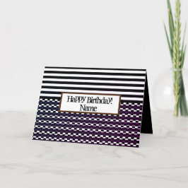 Diversión y Bonito Tarjeta de cumpleaños negra y b