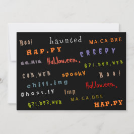 Diversión y colorida tipografía Tarjeta de Hallowe