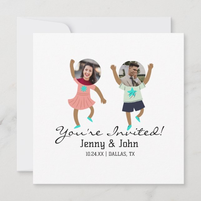 Divertida Añadir Foto Personalizada Boda Novia & N (Anverso)