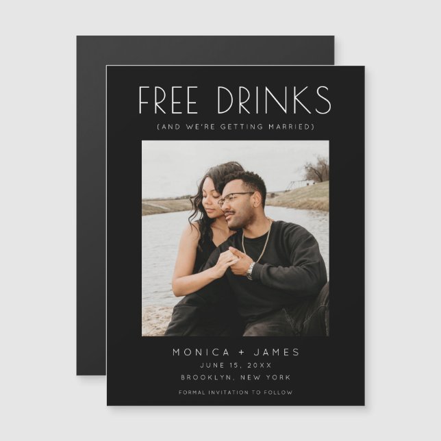 Divertida boda fotográfica Salva la fecha (Anverso/Reverso)