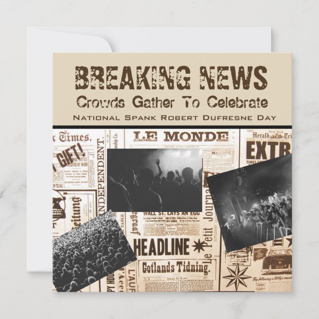 Divertida Breaking News Birthday Invitación (Anverso)
