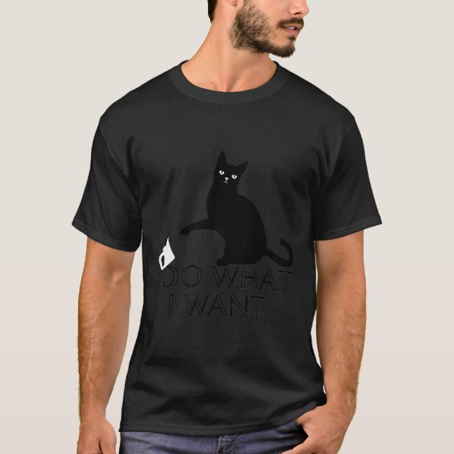 Divertida Camisa de Personalidad de Gato Hago Lo Q (Anverso)